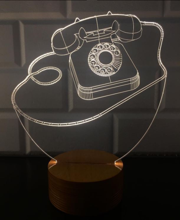 3D Retro Phone LED Lamp