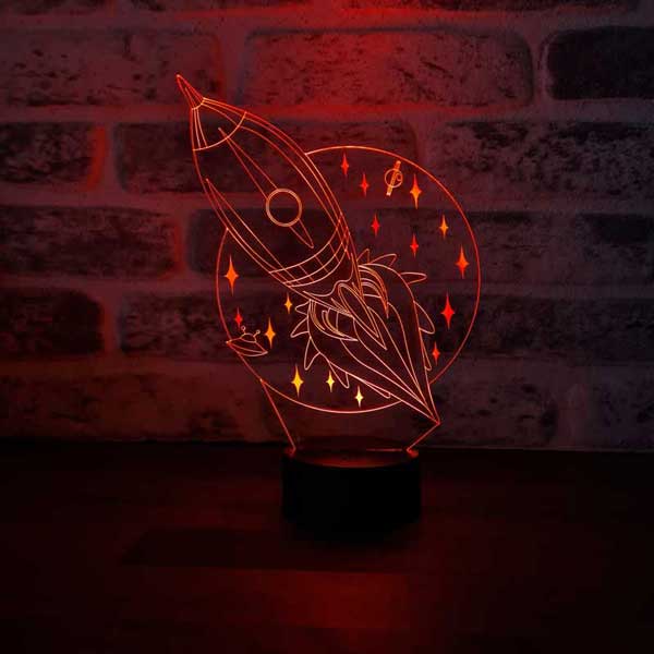 Luz nocturna led cohete 3D