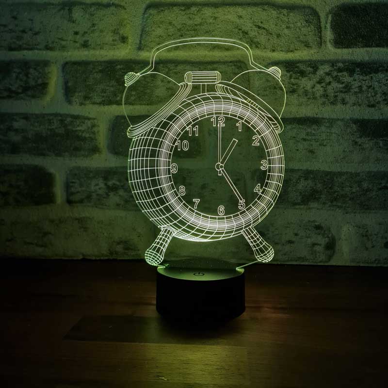 Lámpara de mesa led reloj 3D