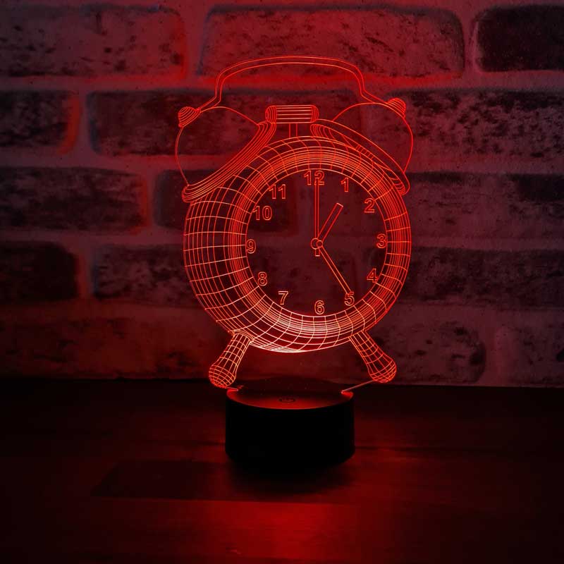 Lámpara de mesa led reloj 3D