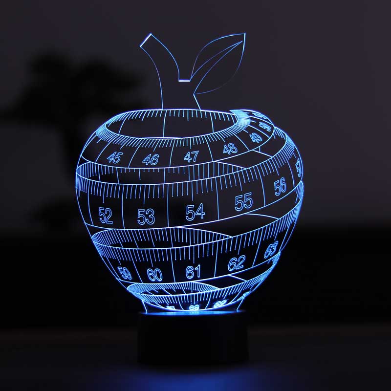 Sağlıklı (Elma ve mezura) Figürlü Dekoratif Hediye Led Masa Lambası | BYLAMP