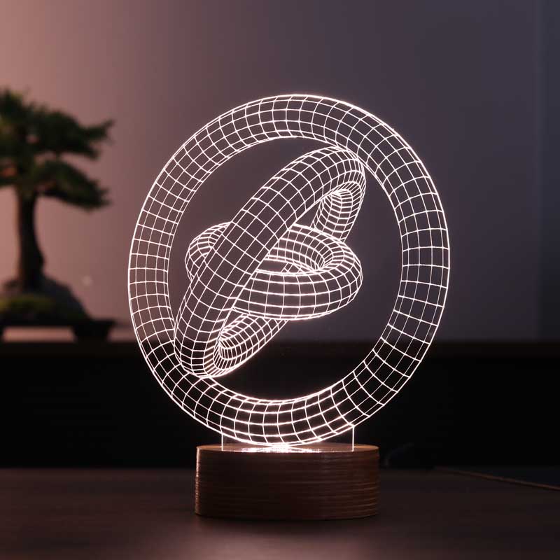 3D saturn rings lamp