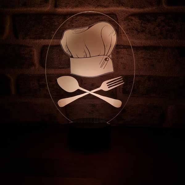 Şef Aşçı Figürlü Dekoratif Hediye Led Masa Lambası | BYLAMP