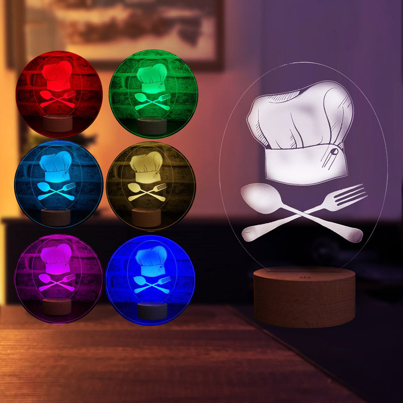 3D Chef Cook LED Lamp