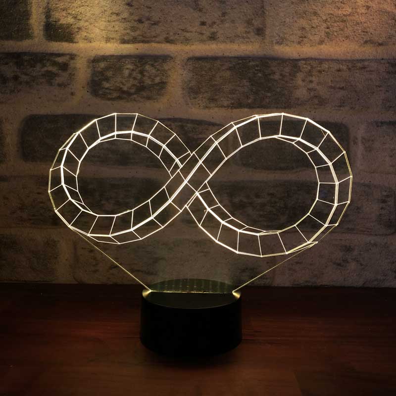 3D اللانهاية علامة ليد مصباح