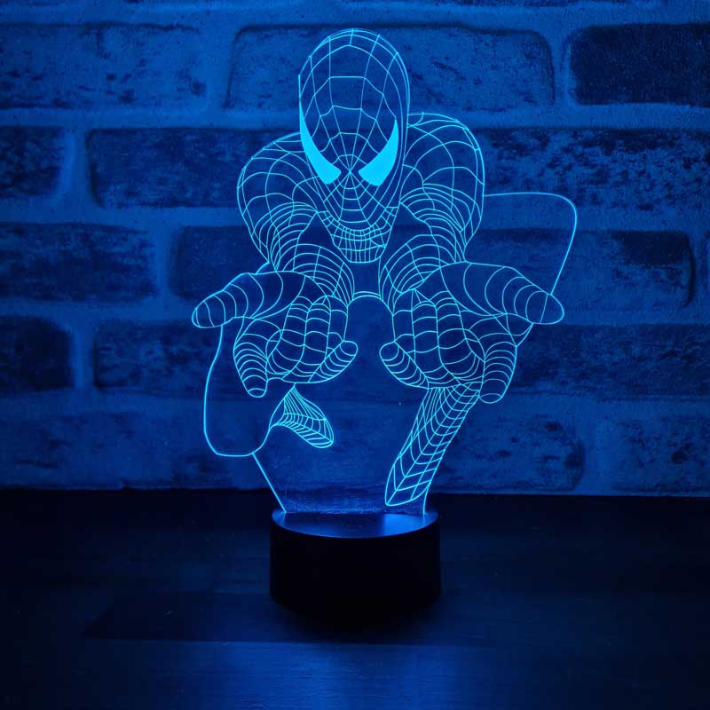 Spiderman Led Lambası Gece Lambası Masa Lambası Örümcek 3d Spiderman Lamba 3d Led Lamba | BYLAMP