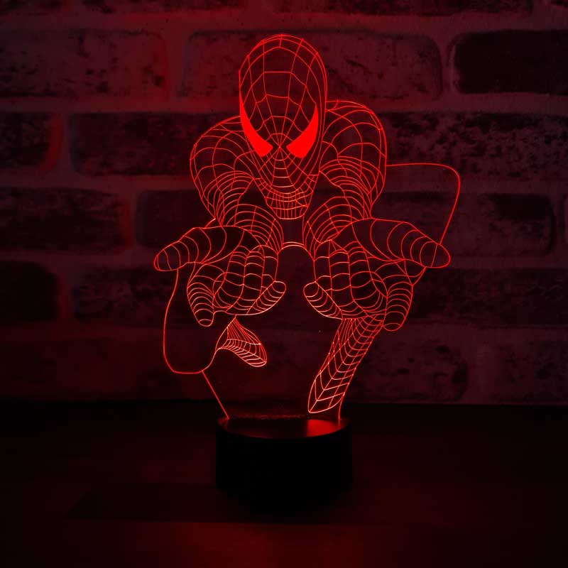 Spiderman Led Lambası Gece Lambası Masa Lambası Örümcek 3d Spiderman Lamba 3d Led Lamba | BYLAMP