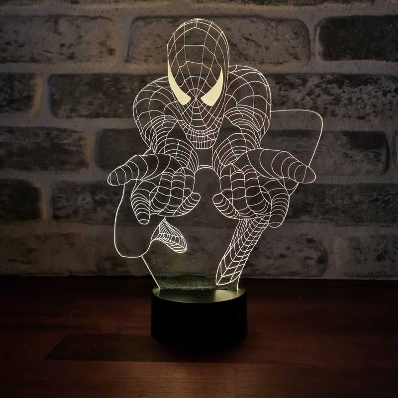 Spiderman Led Lambası Gece Lambası Masa Lambası Örümcek 3d Spiderman Lamba 3d Led Lamba | BYLAMP