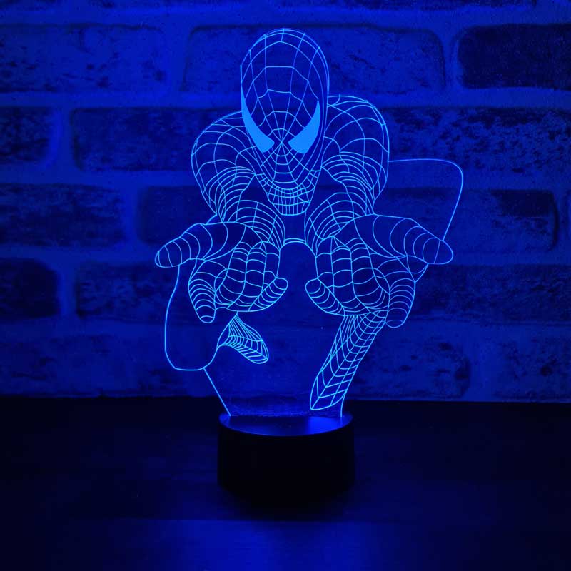 Spiderman Led Lambası Gece Lambası Masa Lambası Örümcek 3d Spiderman Lamba 3d Led Lamba | BYLAMP