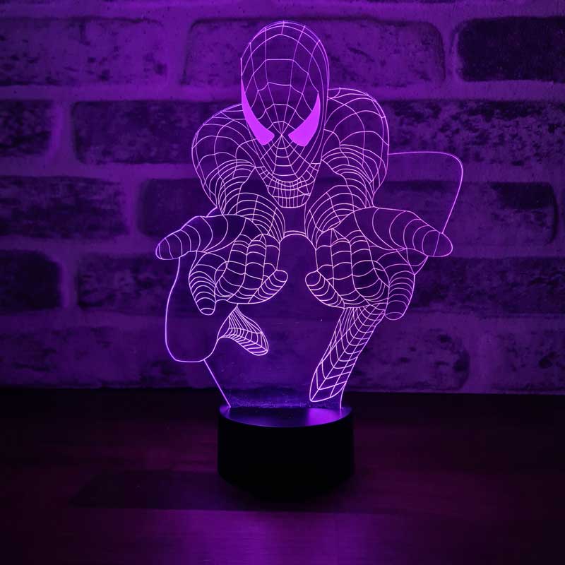 Spiderman Led Lambası Gece Lambası Masa Lambası Örümcek 3d Spiderman Lamba 3d Led Lamba | BYLAMP