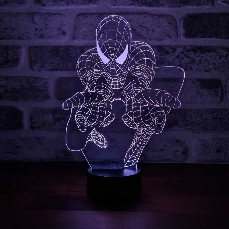 Spiderman Led Lambası Gece Lambası Masa Lambası Örümcek 3d Spiderman Lamba 3d Led Lamba | BYLAMP