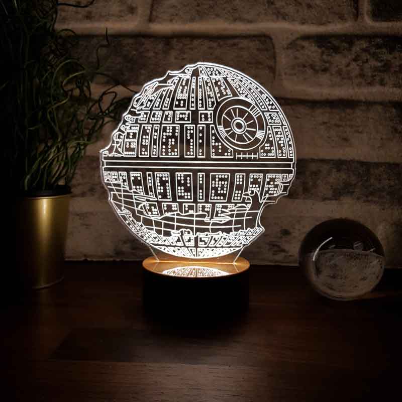 Lámpara led destruida de Star Wars en 3D