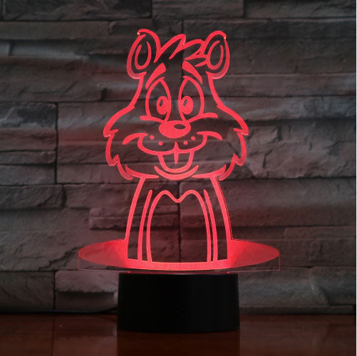 3D Squirrel Led Lamp