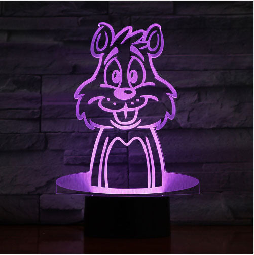 3D Squirrel Led Lamp