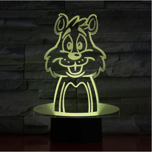 3D Squirrel Led Lamp