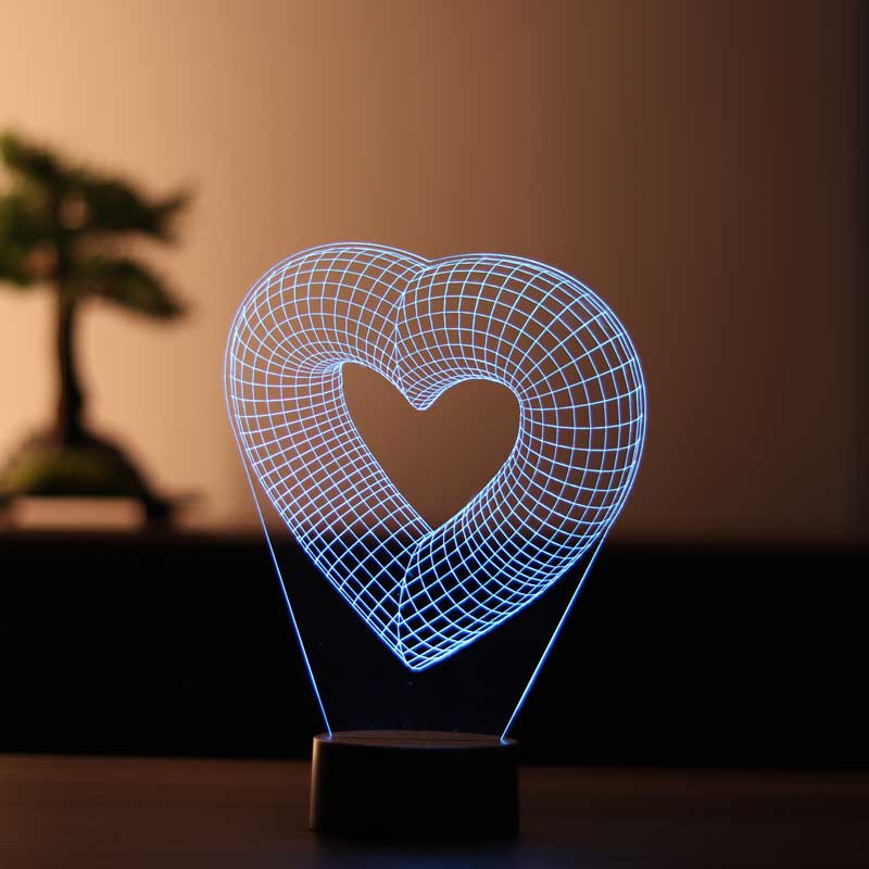 3-dimensional single-hearted LED lamp