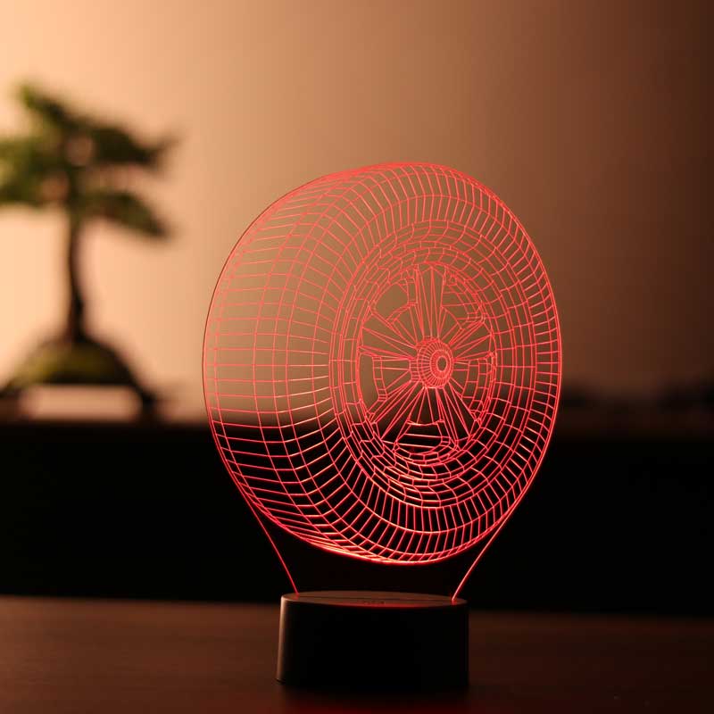 3-D wheel LED lamp