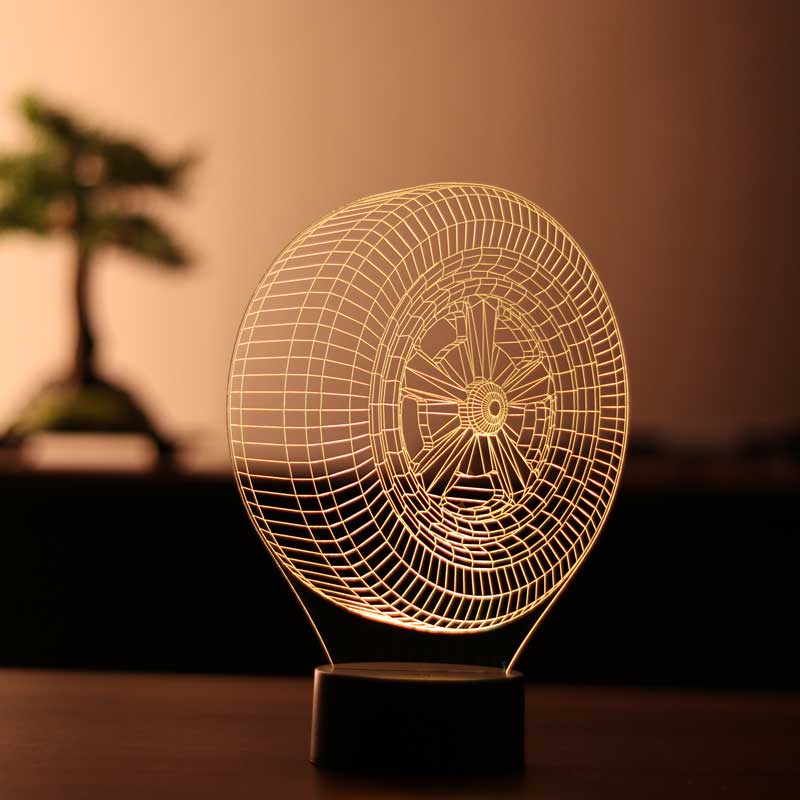 3-D wheel LED lamp