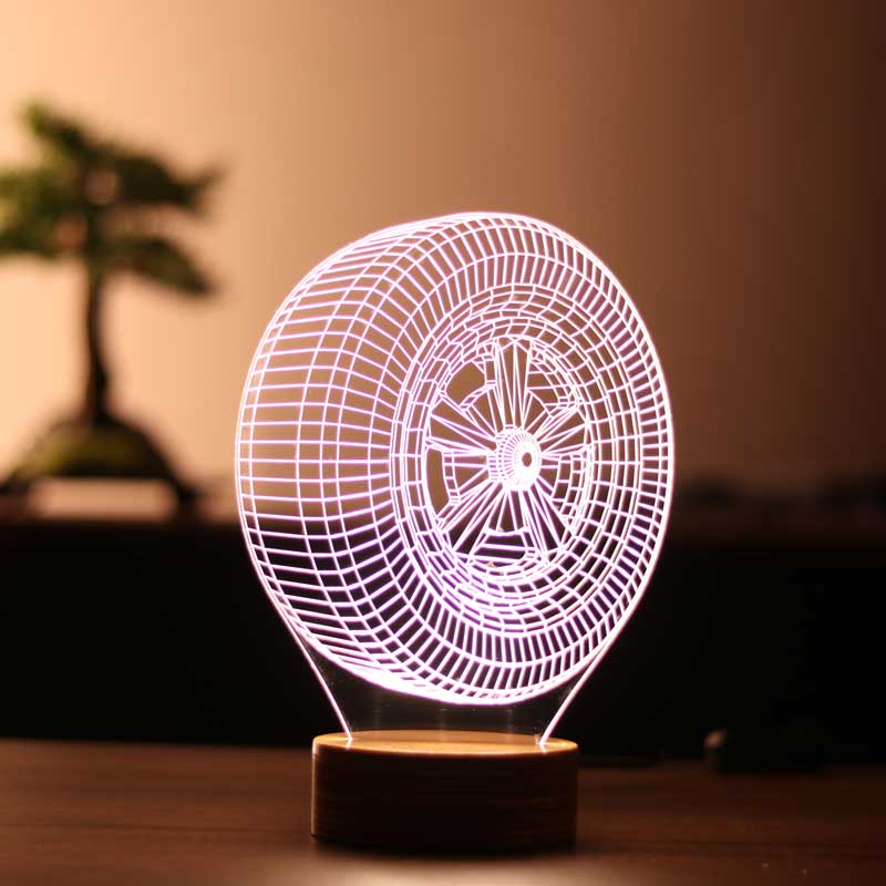 3-D wheel LED lamp