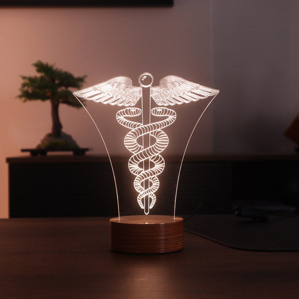 3-D medicine symbol LED lamp