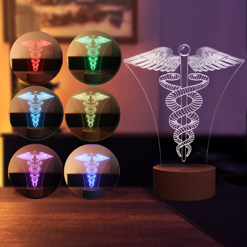 3-D medicine symbol LED lamp