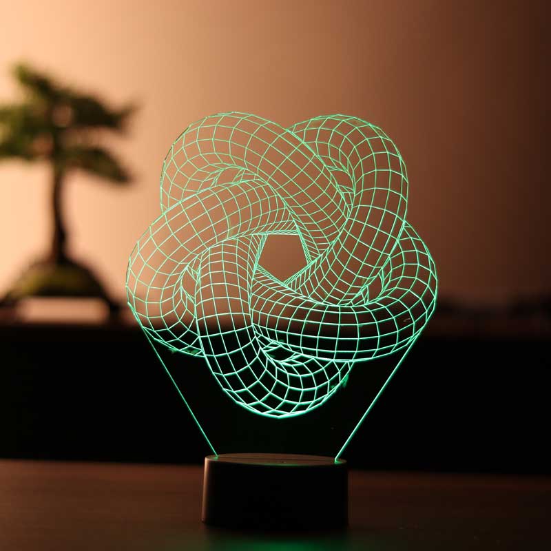 3D Torus Espiral Lámpara LED
