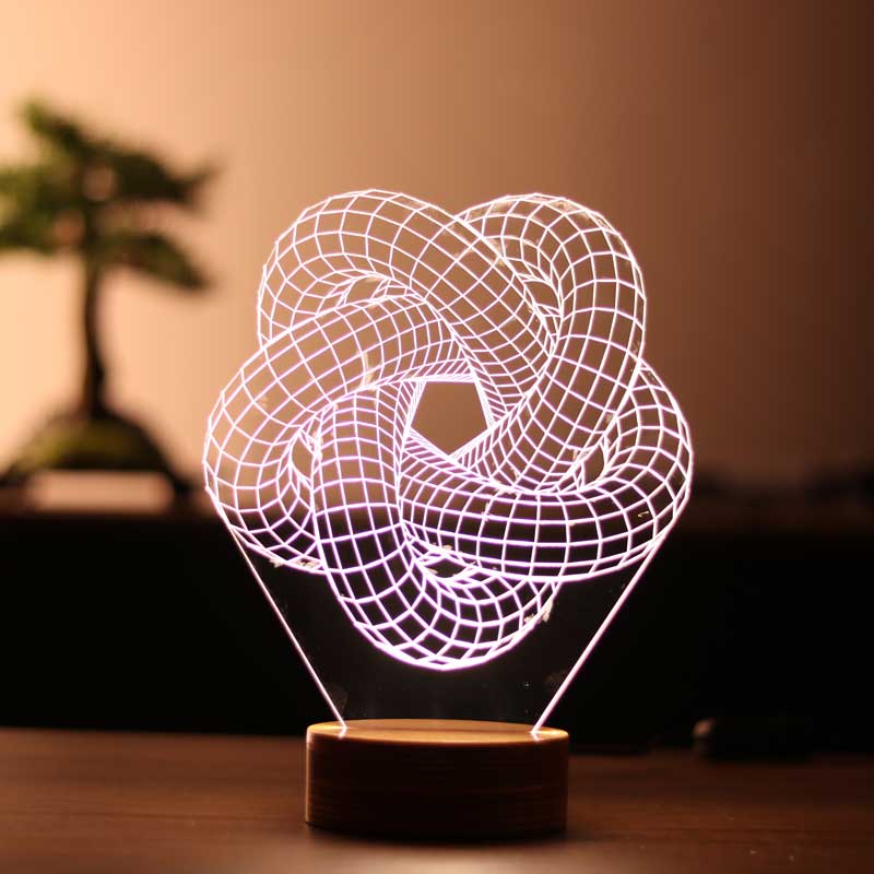 3D Torus Espiral Lámpara LED