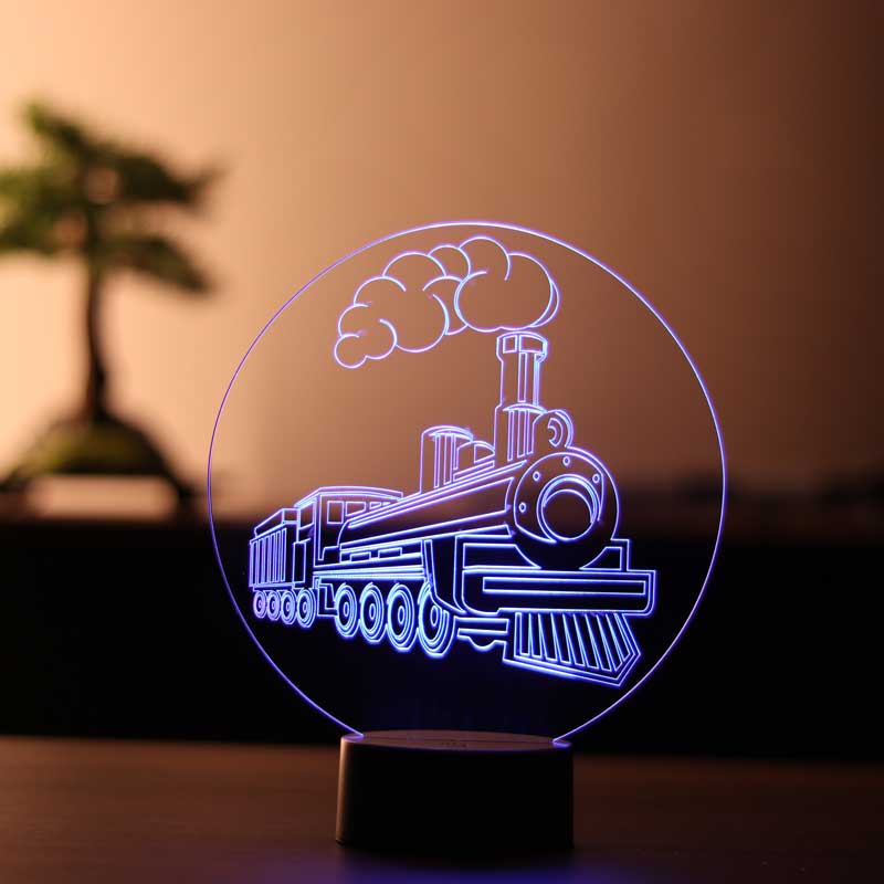 Train 3-D Lámpara de mesa LED