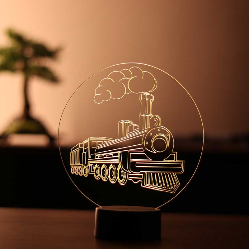 3D القطار بقيادة مصباح الجدول