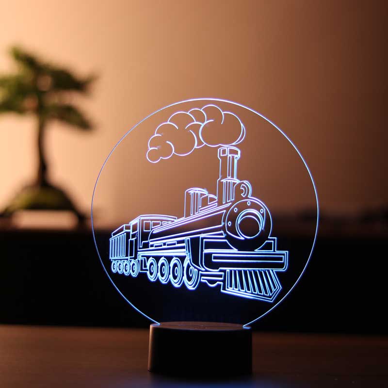 Train 3-D Lámpara de mesa LED