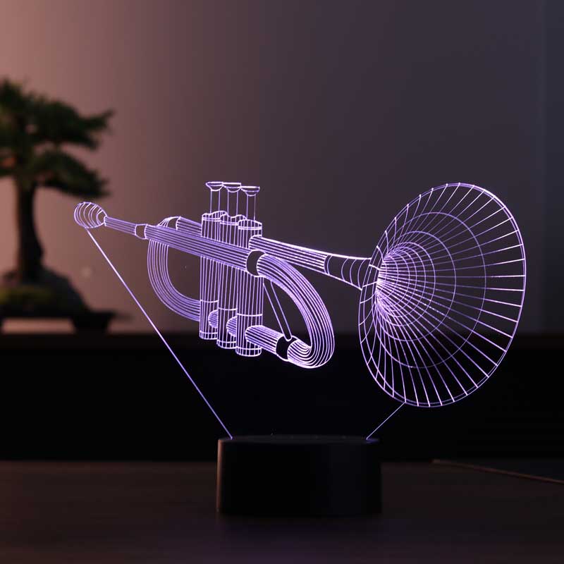 Trompet Figürlü Dekoratif Hediye Led Masa Lambası | BYLAMP