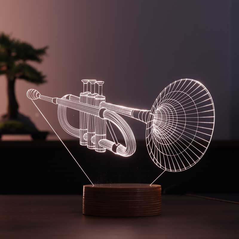 3-D Trumpet Lamp