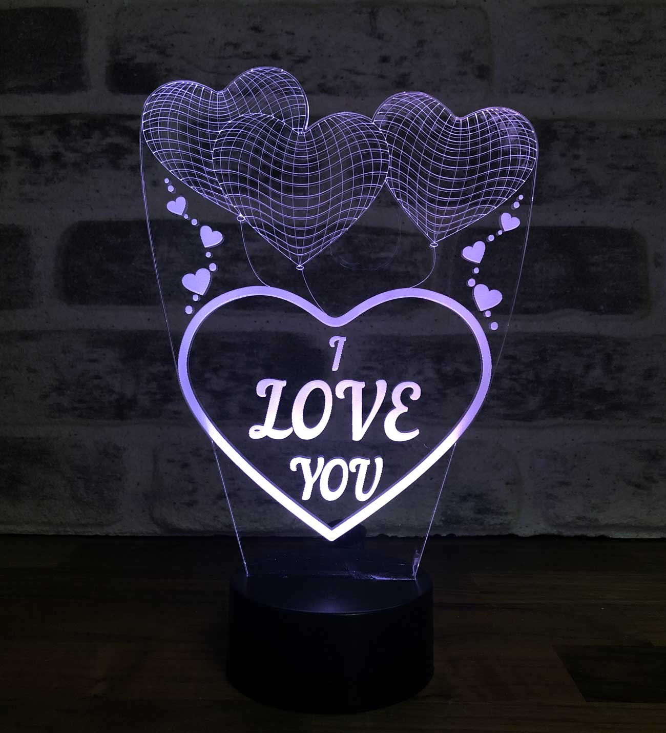 Üç Kalp I Love You Figürlü Dekoratif Hediye Led Masa Lambası | BYLAMP