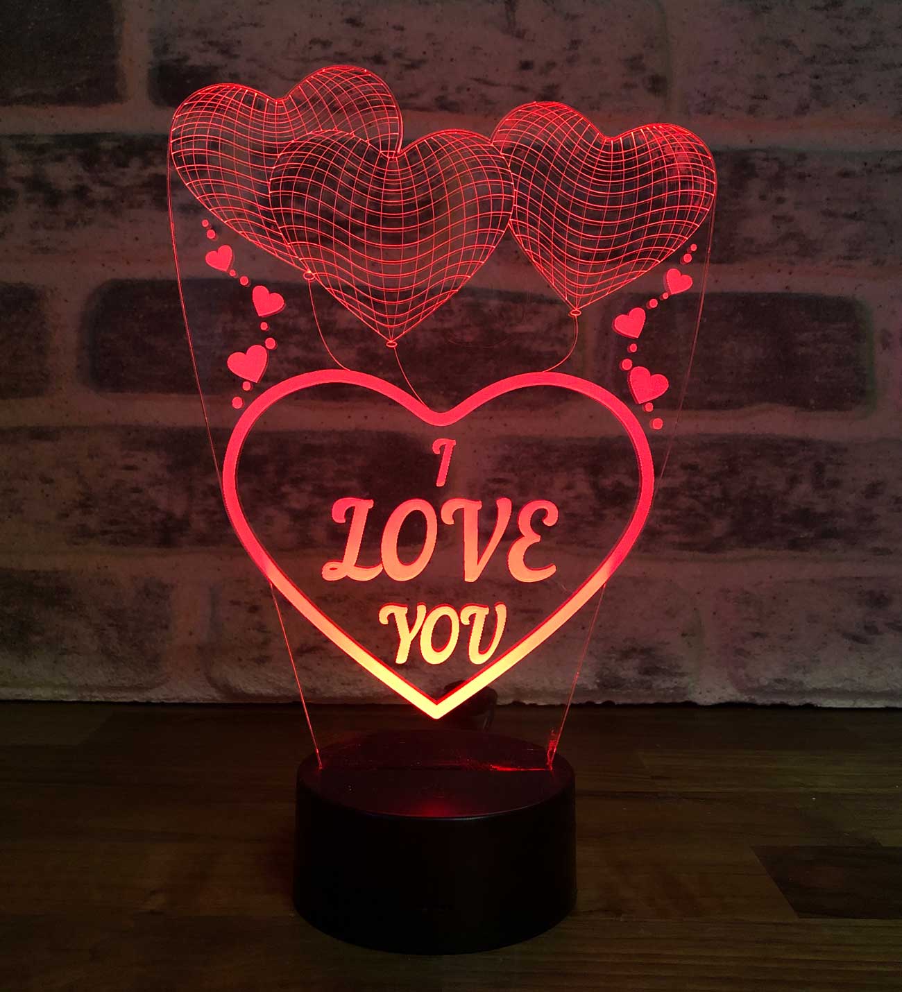 3D Three Heart I Love You Led Lamp