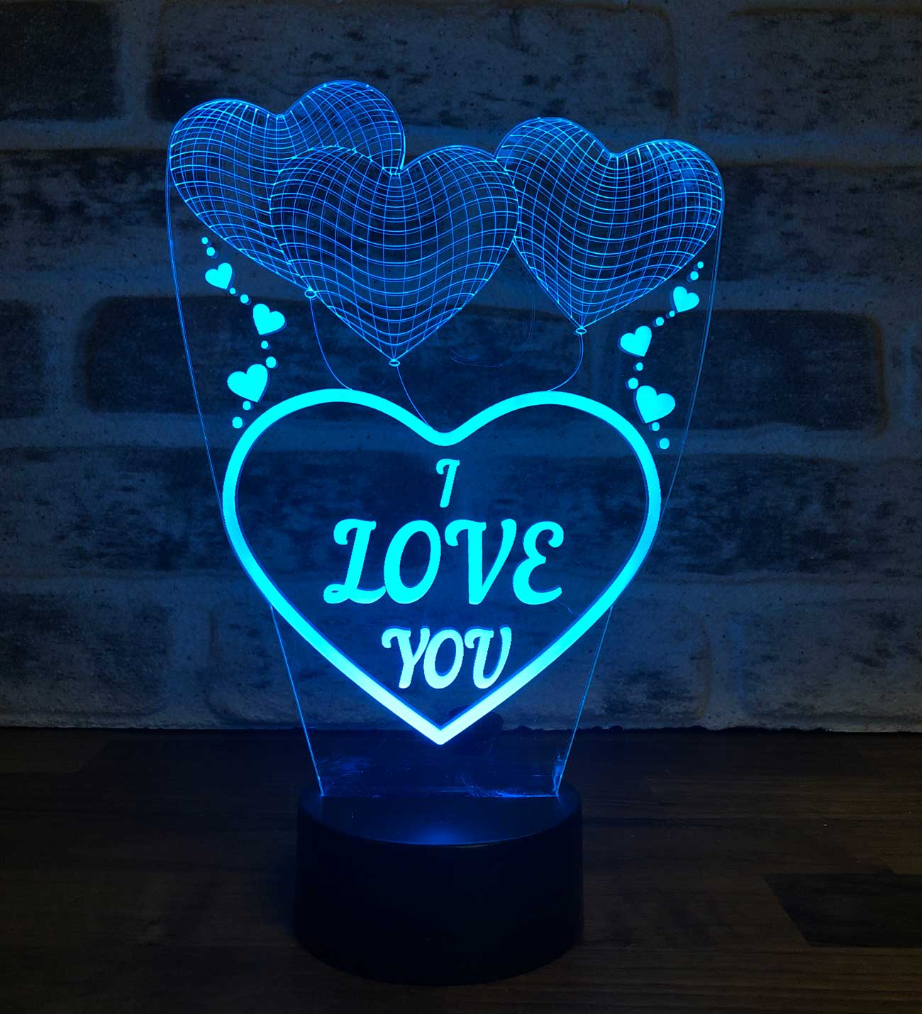 3D Three Heart I Love You Led Lamp