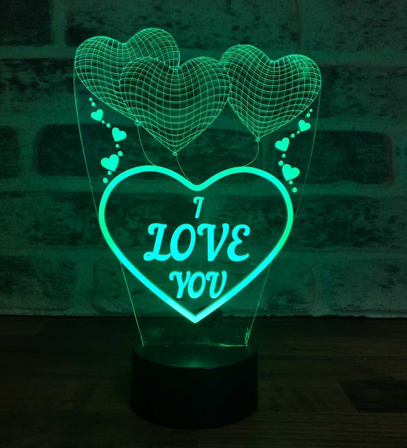 Üç Kalp I Love You Figürlü Dekoratif Hediye Led Masa Lambası | BYLAMP