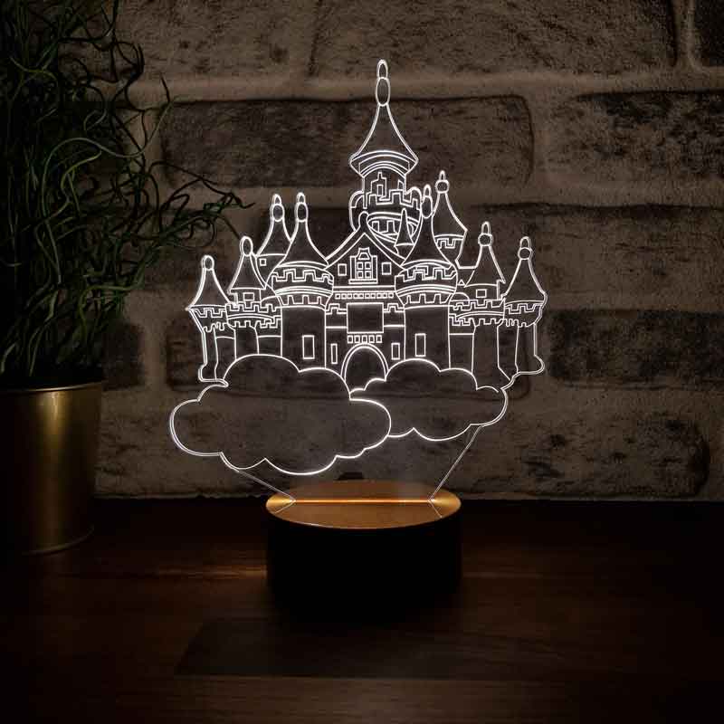 3-D flying castle LED lamp