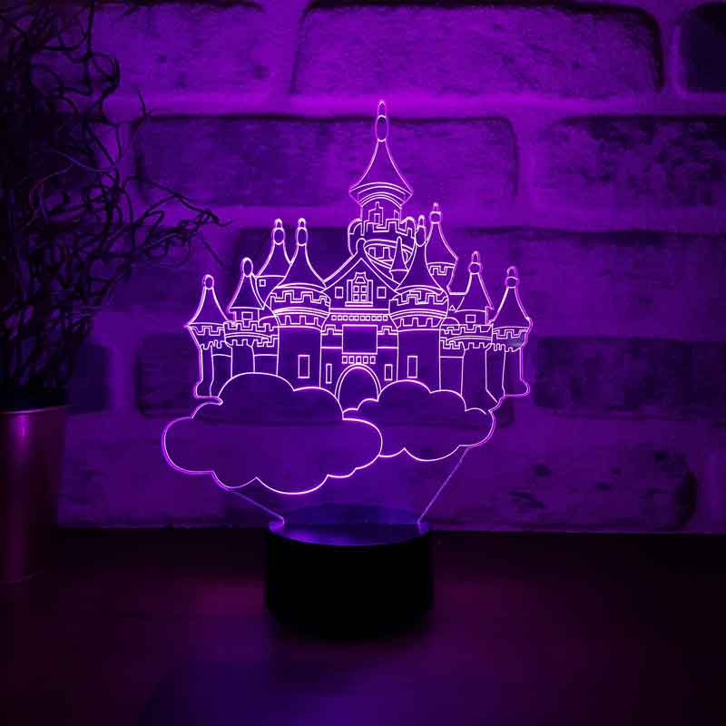 3-D flying castle LED lamp