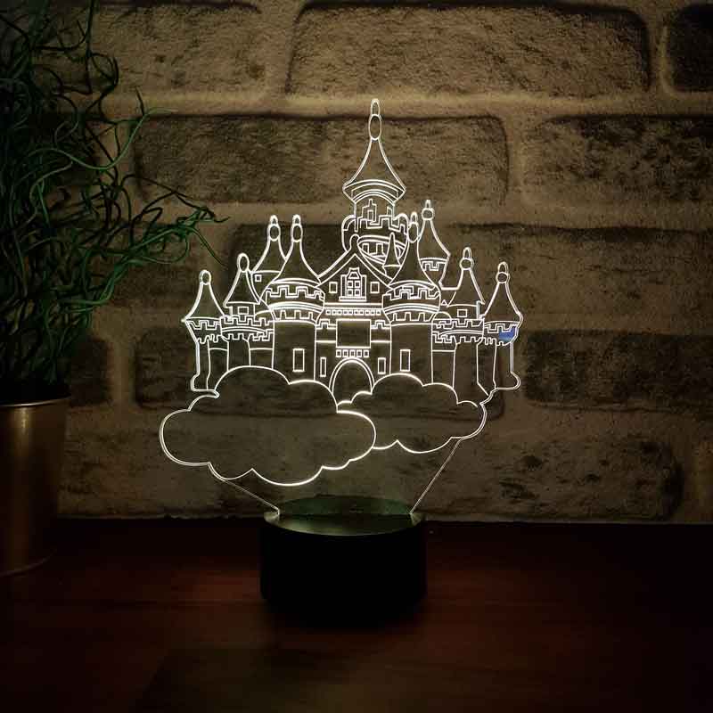 3-D flying castle LED lamp