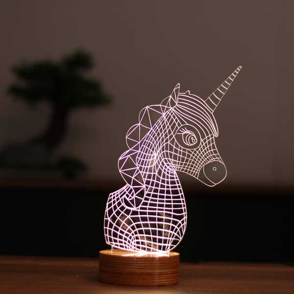 Unicorn Figürlü Dekoratif Hediye Led Masa Lambası | BYLAMP