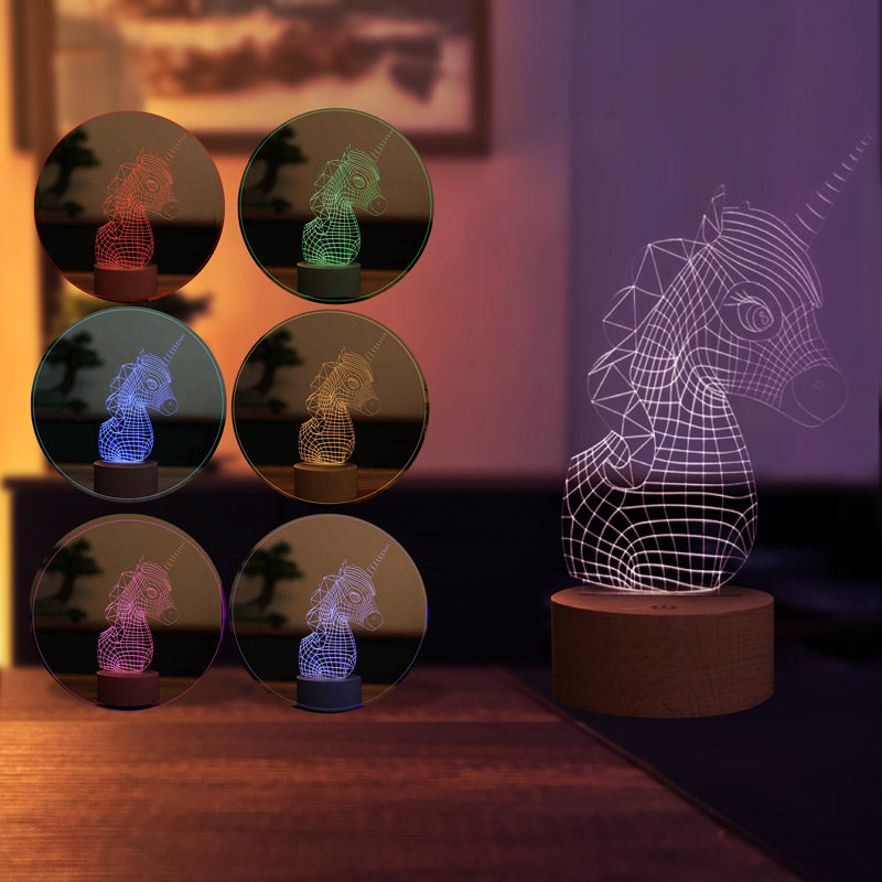 3D-Einhorn-LED-Lampe