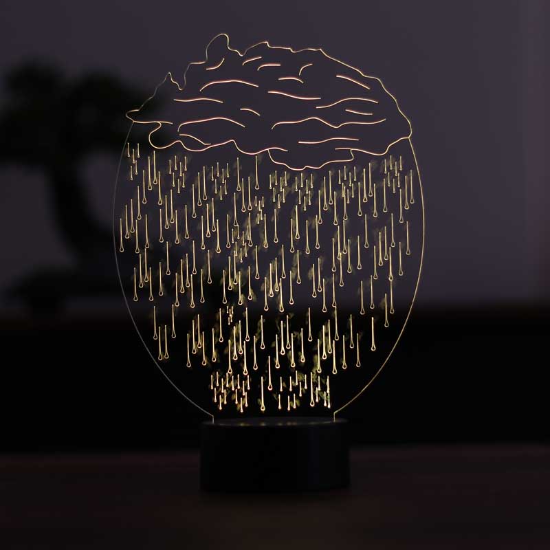 Yağmur Bulutu Figürlü Dekoratif Hediye Led Masa Lambası | BYLAMP