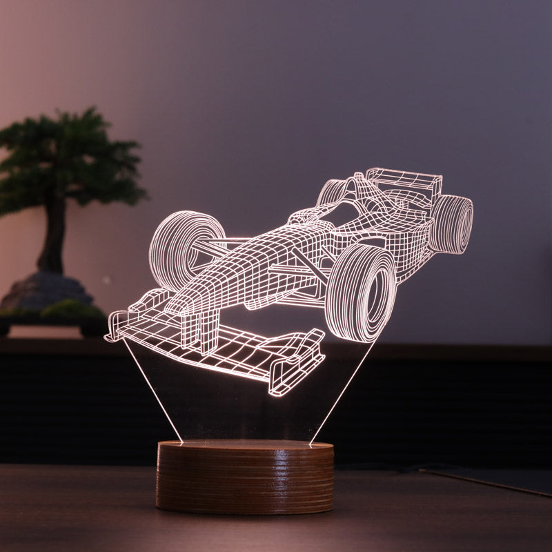 Yarış Arabası Figürlü Dekoratif Hediye Led Masa Lambası | BYLAMP