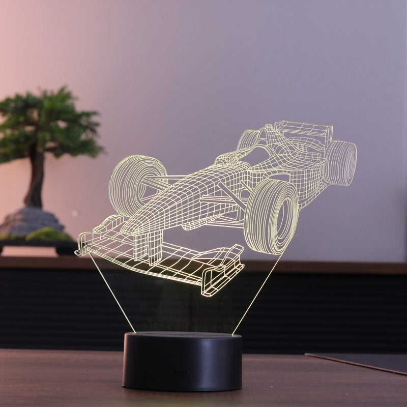 Yarış Arabası Figürlü Dekoratif Hediye Led Masa Lambası | BYLAMP
