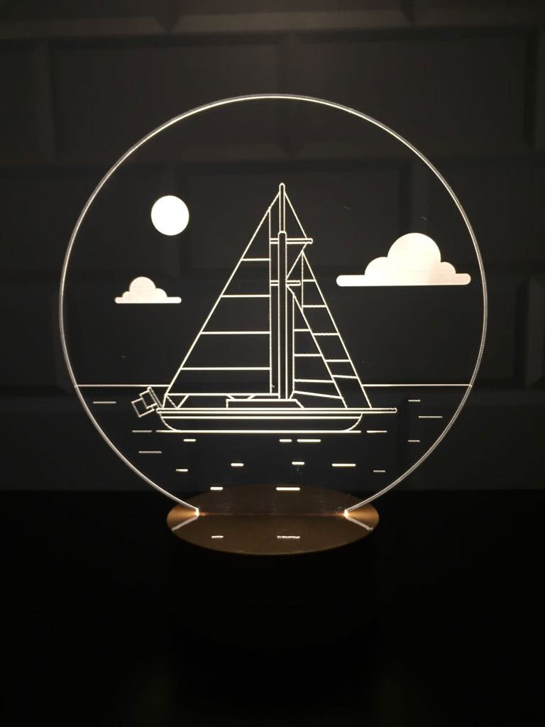 Sailing cloud led table lamp