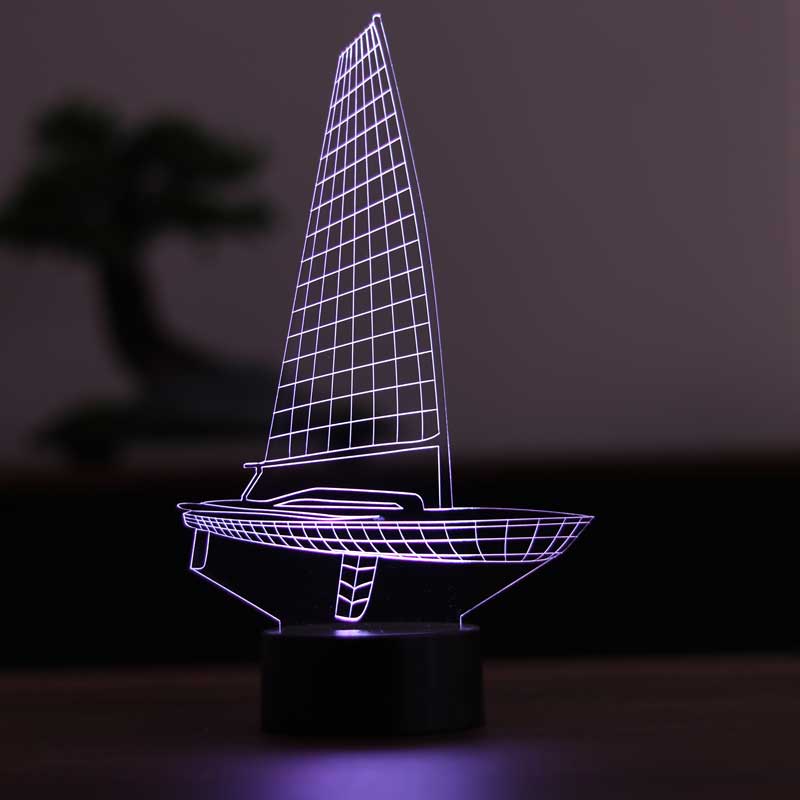 Yelkenli Figürlü Dekoratif Hediye Led Masa Lambası | BYLAMP