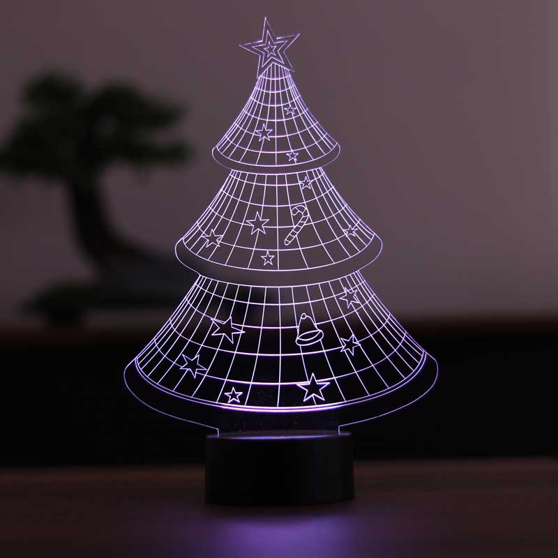 3-D Christmas Tree LED Table Lamp