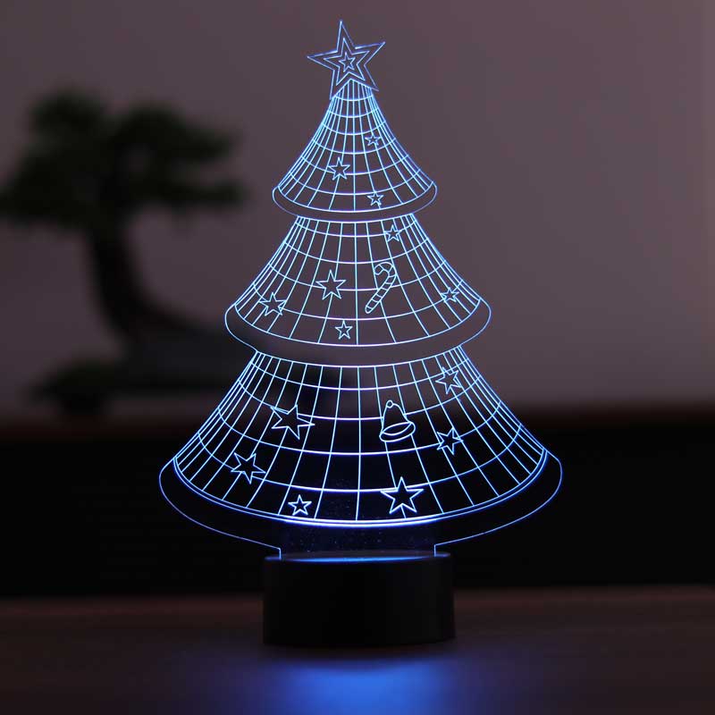 3-D شجرة عيد الميلاد أدى الجدول مصباح