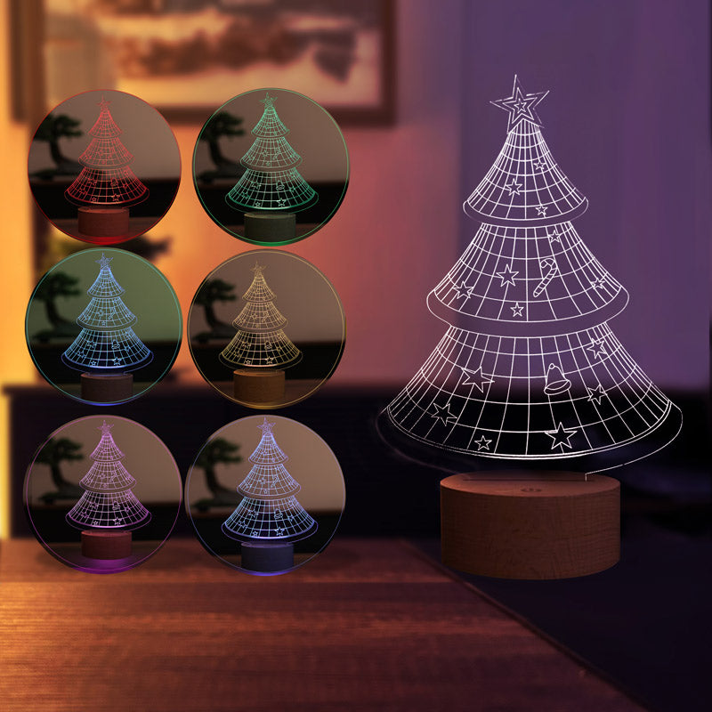 3-D Christmas Tree LED Table Lamp