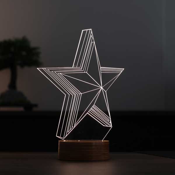 3-D Star LED Table Lamp